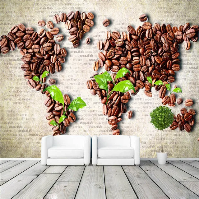 Coffee Beans Map Wall Mural Unique Design Photo Wallpaper Art Coffee Beans Map Wall Mural Unique Design Photo Wallpaper Art Home Decor Bedroom