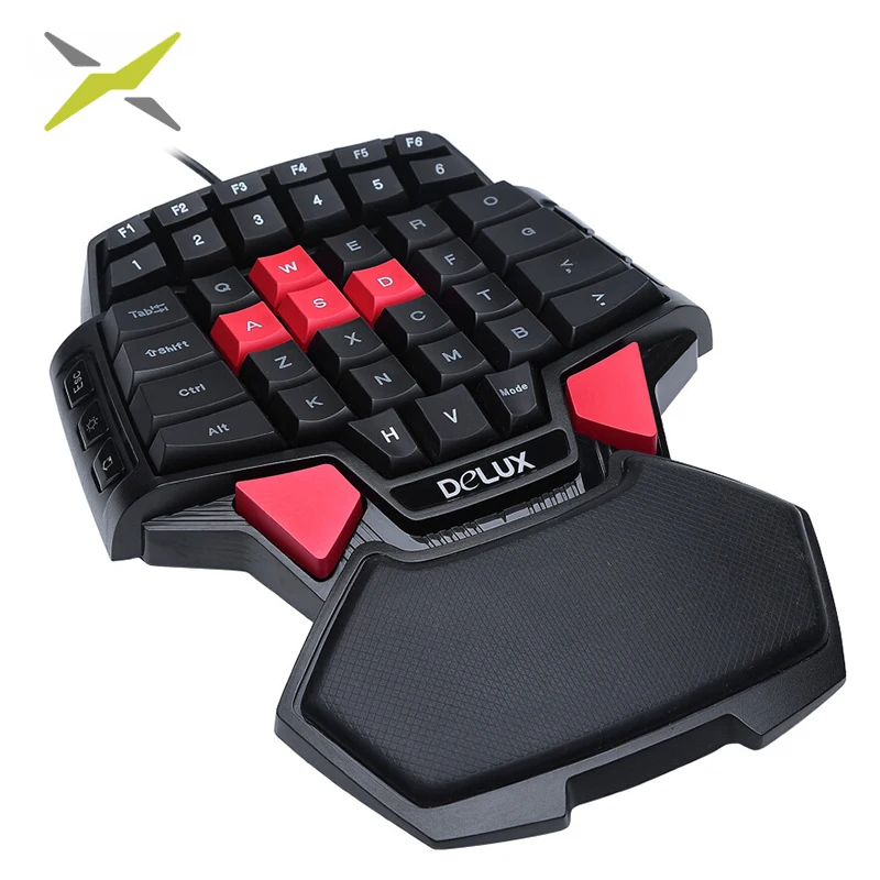 Delux T9U игровая клавиатура Проводная с двойным пространством левая и правая руки