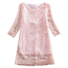 Платье для девочек; Новинка г.; летнее платье в строгом стиле с бантом; однотонное Сетчатое платье-пачка для девочек; Одежда для девочек; От 2 до 7 лет