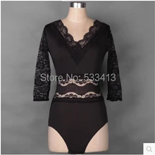 Латинский танец костюм зимний топ кружева рукава тела латинский танец куртка для женщин латинский танец костюм конкурс черный топ