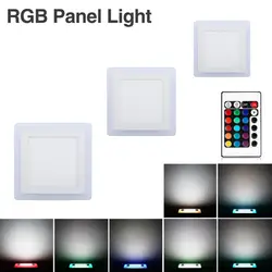 Супер яркий скрывал/поверхность 6 Вт-24 Вт rgb led потолочные Панель свет AC100-265V красочные светильник лампа С Дистанционное управление