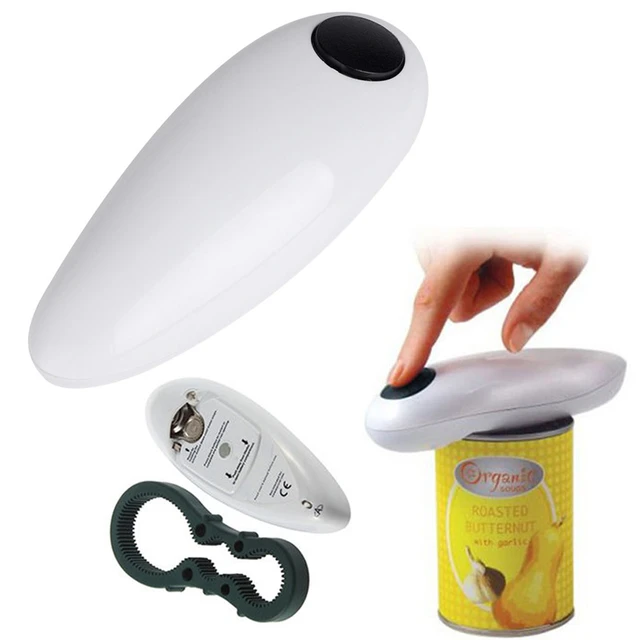 One-Touch Electric Can Opener, Handheld Easy Grip Press Start and Stop Automatic