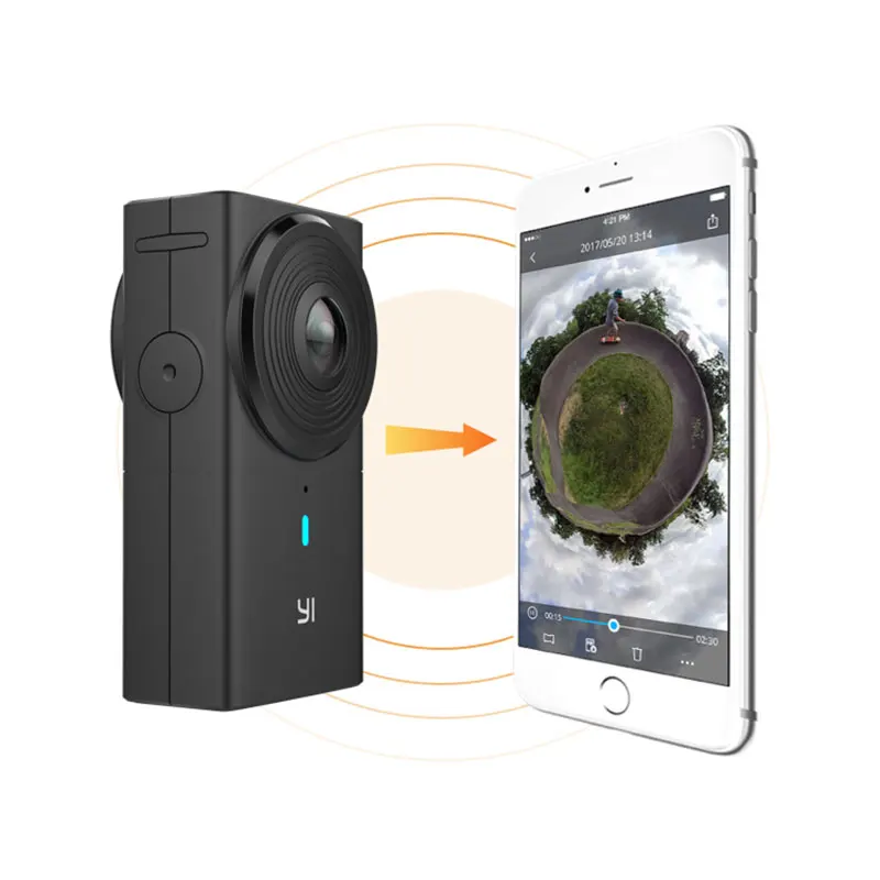 YI 360 VR Camera 220 degree Dual Lens 5.7K/30fps Immersive Live stream Effortless Panoramic Camera Digital camera