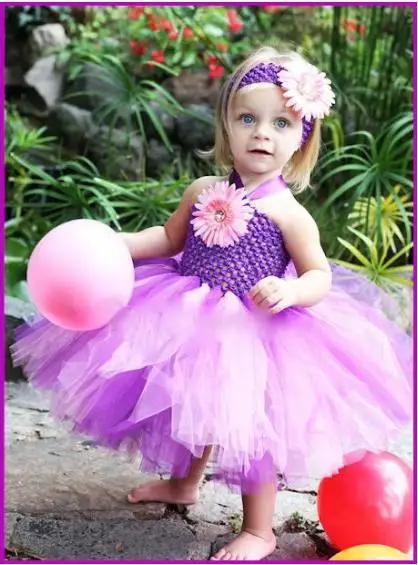 Платье-пачка для маленьких девочек на день рождения; Летние Вечерние Платья с цветочным рисунком для новорожденных девочек; Пышное Тюлевое платье; NB-24M - Цвет: 2
