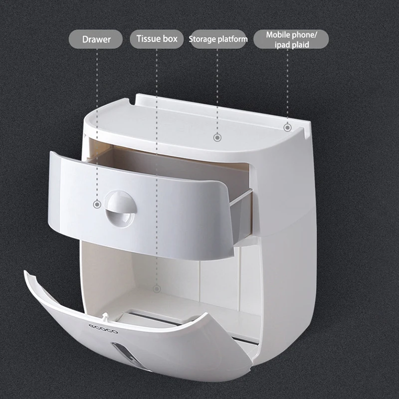MICCK бумажный Органайзер водонепроницаемый держатель для туалетной бумаги с ящиком пластиковый двухслойный держатель для салфеток настенные коробки для хранения