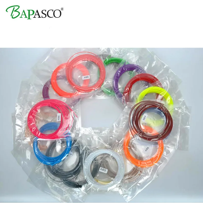 2018 оригинальные bapasco 3D Ручка 3D-принтеры ABS нити-загрязнения 1.75 мм ABS нити 10 цветов или 20 Цвет 5 м/Цвет Бесплатная доставка