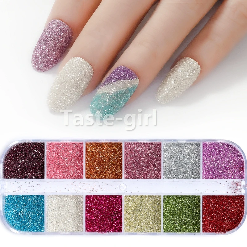 

1 Box Nail Glitter Mermaid Powder Flakes Shiny Round Hexagon Holographic Paillette Sequins Nail Art Decoration Manicure Kit
