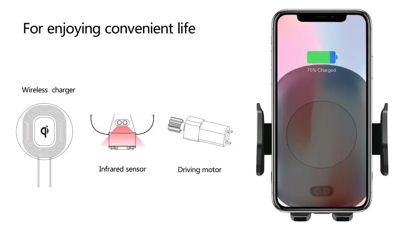 Беспроводное Автомобильное зарядное устройство, автоматическое Qi Беспроводное Автомобильное Крепление вентиляционное отверстие держатель Беспроводная зарядка для iPhone 11/X samsung S10 S9+ S8 S7