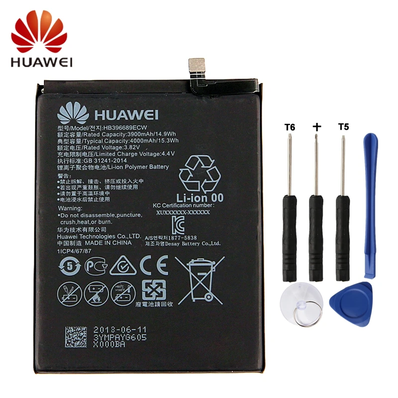 

Huawei HB396689ECW Phone Battery For Huawei Mate 9 Mate9 Pro Honor 8C 4000mAh Original Battery + Tool
