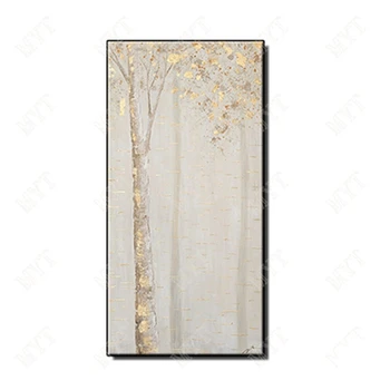 

Unique gift Hand Painted Abstract gold tree scenery Picture Home Decor Wall Art Oil Painting on Canvas for living room no framed