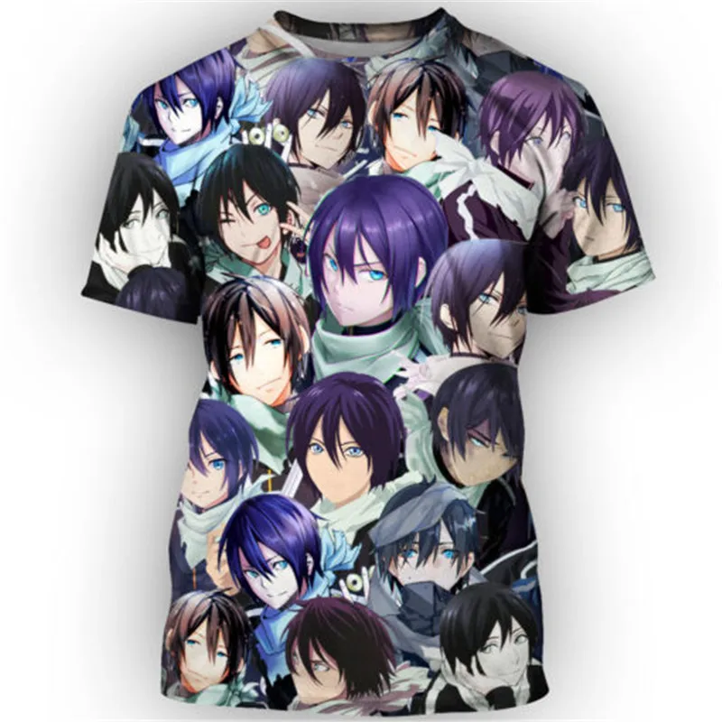 

SOSHIRL Hipster Lover Anime T-shirt Summer Short Sleeve Tops Hip Hop Punk Streetwear Noragami Aragoto T Shirt Fantasy Comic Tee