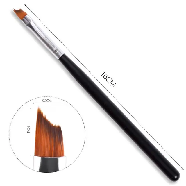 1 Pc Acrylic French Nail Brush Uv Gel Smile Half Moon Shape Painting 1 Pc Acrylic French Nail Brush Uv Gel Smile Half Moon Shape Painting Black Handle