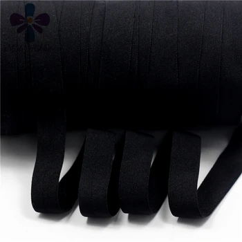 

5/8'' 15mm Solid Plain Matt Fold Over Elastic FOE Elastic Ribbon 50y/lot handmade hair tie headband sewing supplies,Black