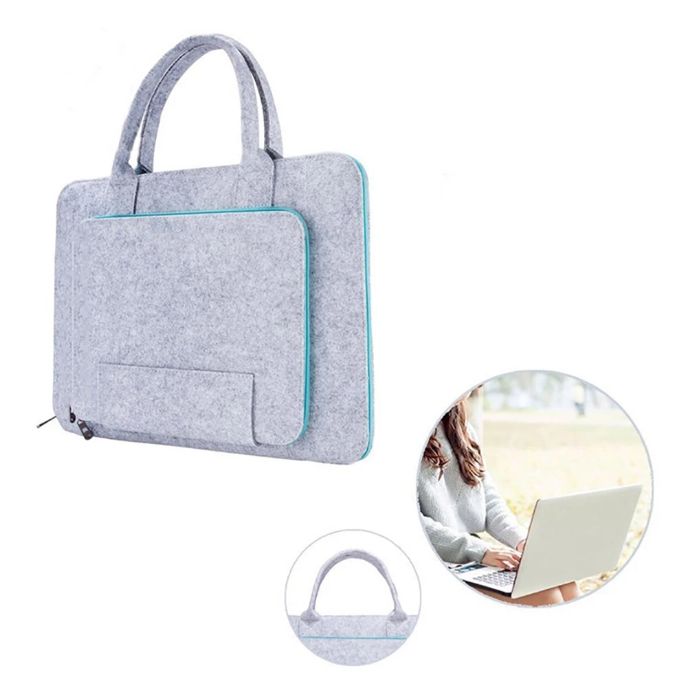 Grey Simple Style Felt Laptop Bag Notebook Case Briefcase Handlebag for Macbook Air Pro Tablet Grey Simple Style Felt Laptop Bag Notebook Case Briefcase Handlebag for Macbook Air Pro Tablet