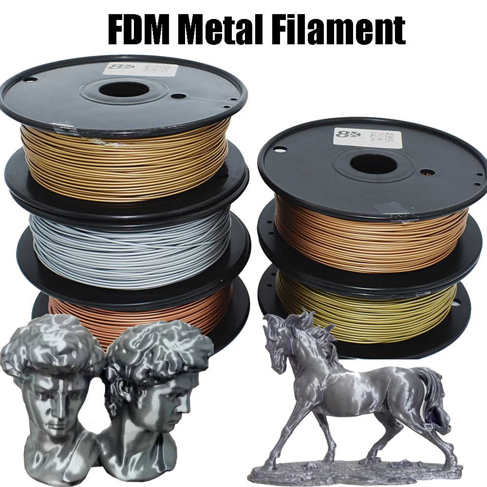 cheap New 0.5KG 1.75MM PLA Basic 30% 40% Metal 3D Printer Filament Consumables Materials Brass Copper Bronze Aluminum
