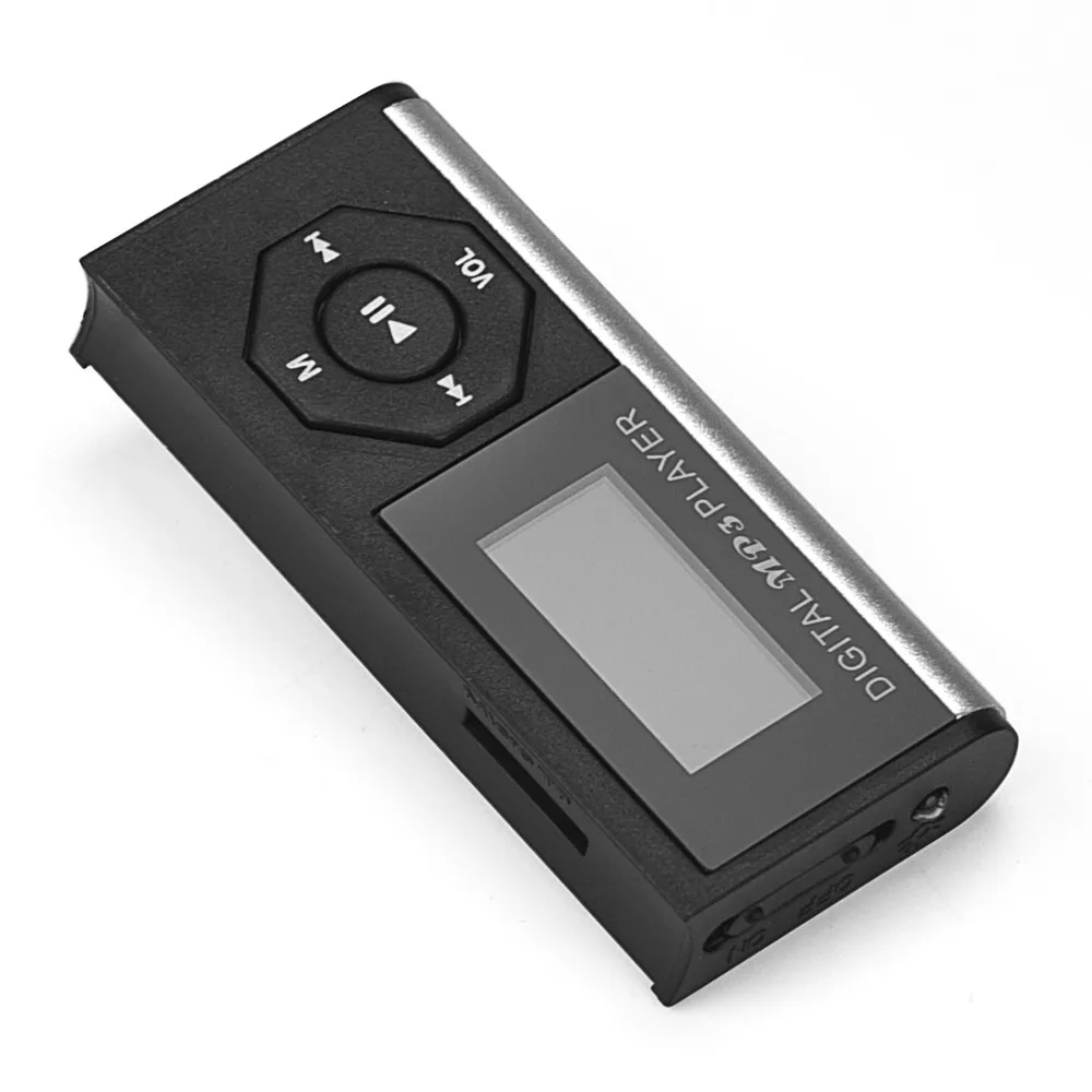 Мини USB флэш MP3 плеер с ЖК-экраном Поддержка 16 ГБ TF слот для карт цифровой мини USB MP3 музыкальный медиа детский Аудио Спорт ночной бег - Цвет: Серебристый