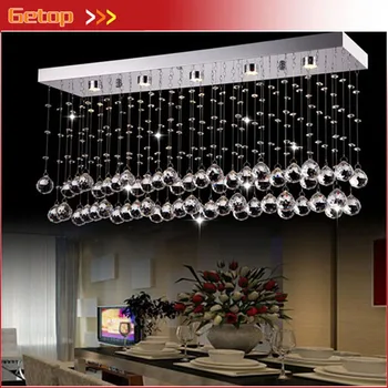 

Getop Modern Ceiling Lights LED Crystal Lamp Restaurant Crystal Light K9 Crystal Ball Rectangular Entrance Lighting Ceiling