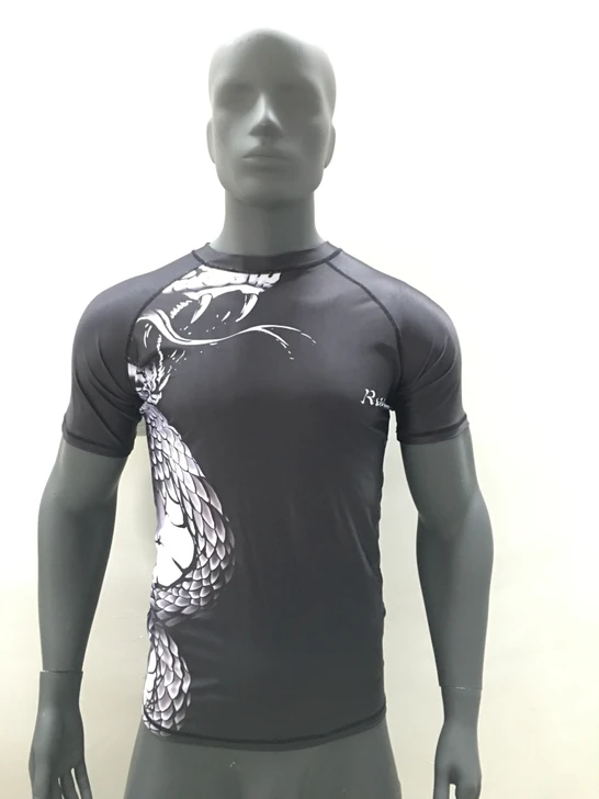 Мужская облегающая быстросохнущая футболка MMA Rashguard для занятий спортом, бега и бокса, Муай Тай Санда, тренировочные рубашки