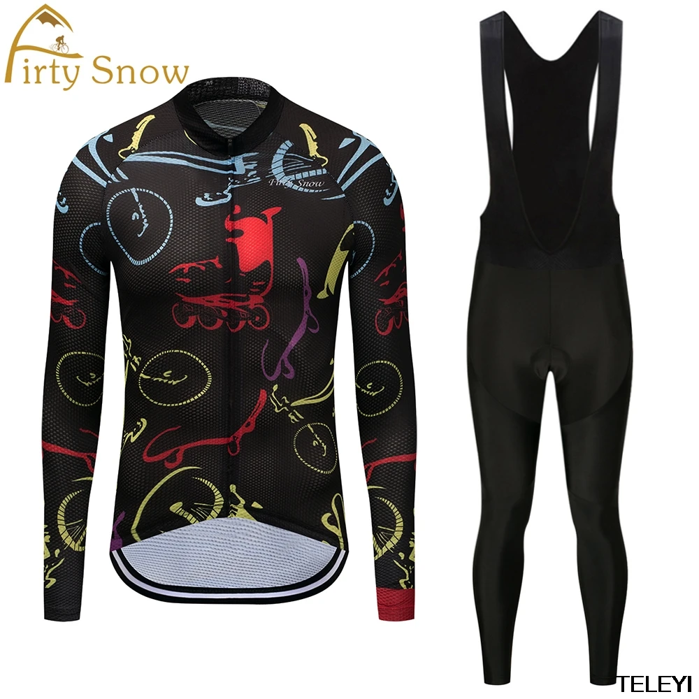 Firty snow Forest! Велоспорт Джерси с длинным рукавом набор Mtb велосипедная одежда велосипед Майо Roupa Ropa De Ciclismo