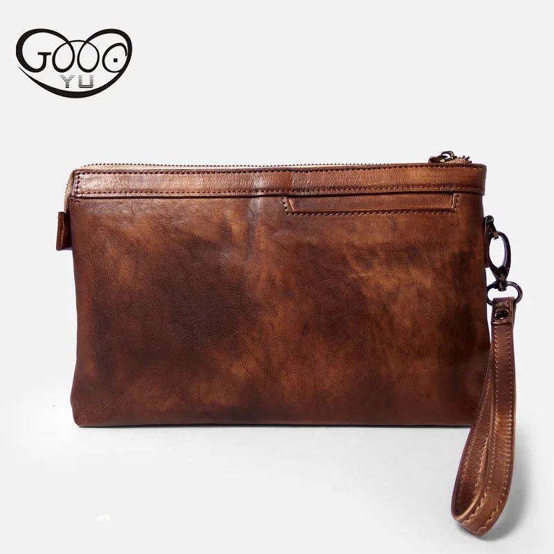 

Men's Cross-style Square-style retro-color leather hand-made tannery zipper men's bag casual handbag head layer of leather hand