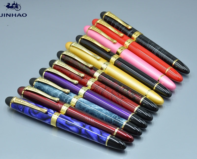 

JINHAO 450 brand 20 Colors metal Roller ball Pen With Gold Clip Office stationery luxury Writing ball Pens for Christmas gift