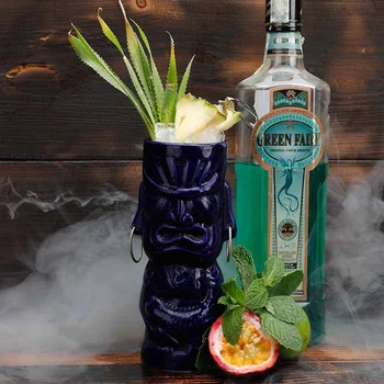 

Hawaii Cocktail Cup Beer Beverage Mug Wine Mug Ceramic Great For Cocktail Drink Big Fish Tiki Mug 450ml Wine Accessories