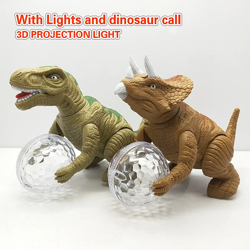 Детский электронный игрушечный динозавр шагающий робот интерактивная игрушка Стегозавр со светом и ревущий Звук детей модель