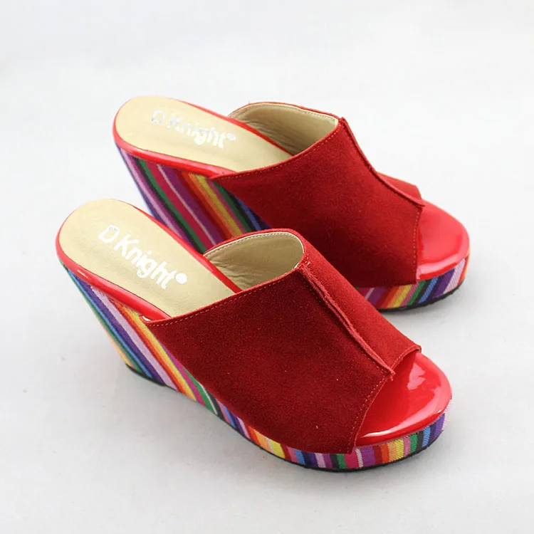 Sandals 2017 PigSkin High Platform Shoes Fashion Women Summer Slippers Genuine Leather Women Shoes Plus Size 30-43 Slides Heel (13)