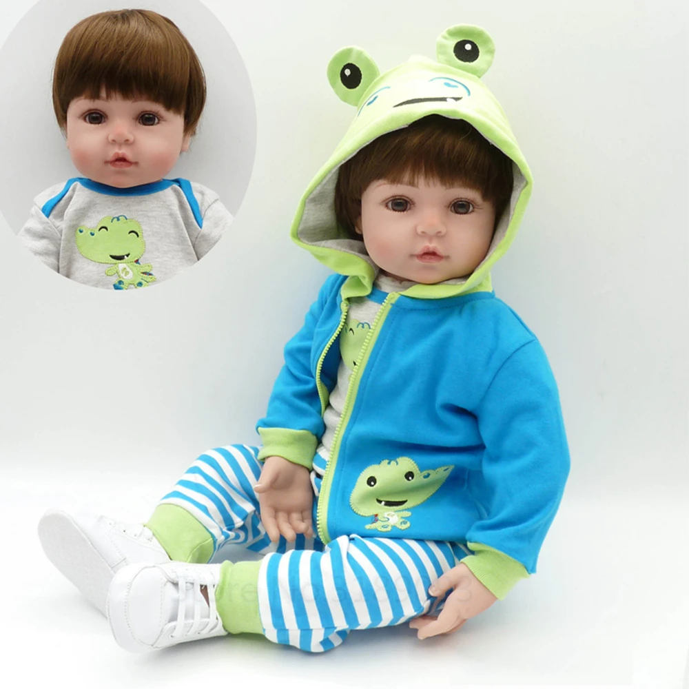 

22" 55cm New Popular Adora Cotton Body Lifelike Newborn Baby Boy With Pretty Clothes Children Gift Silicone Reborn Baby Dolls