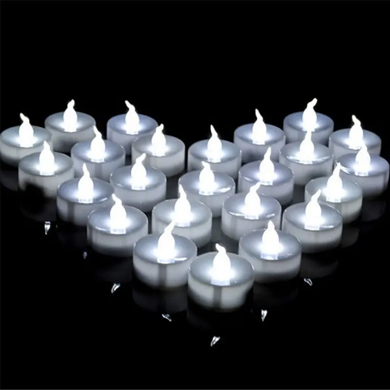 12 шт. холодный белый свечение Votive свеча мини на батарейках работающая от энергии