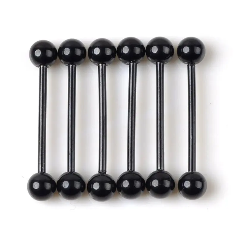 10 Pcs/lot Black Stainless Steel yebrow Nose Ring Tragus Earrings Helix Cartilage Lip Labret Stud Nipple Piercings Body Jewelry Piercing Jewelry