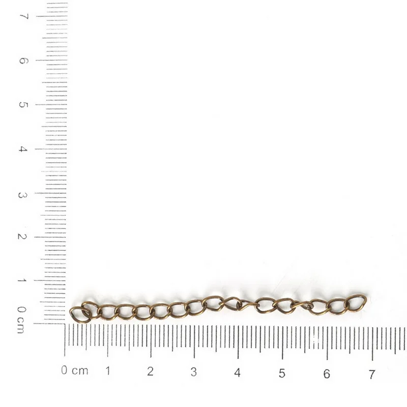 100 шт./упак. богатый Цвет металл оптом хвостовых цепей на расширение цепочки для Браслеты Цепочки и ожерелья серьги "сделай сам" для изготовления ювелирных изделий - Цвет: Bronze 4x70mm