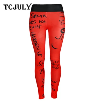 

TCJULY New Design Letter Print Fitness Leggings High Waist Push Up Workout Pants Breathable Quick Dry Flex Stretch Leggins Women