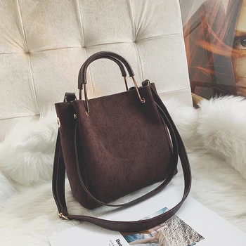 

Suede Leather Messenger Bag 2019 New Vintage Women's Bag Women's Crossbody Ladies Hand Bags for Women sac