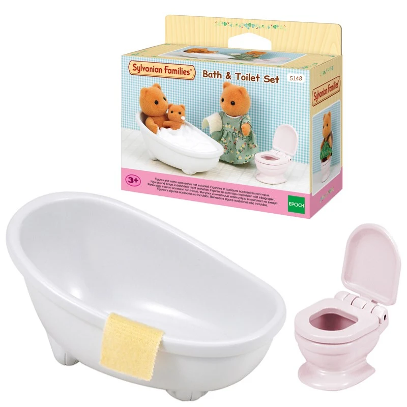 Sylvanian Families Toilet Set Bathroom Furniture Accessories Detailed Role Play 