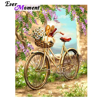 

Ever Moment Diamond Painting Picture Of Rhinestone Mosaic Bike Bread Flower Full Square Diamond Embroidery Decoration 3F1121