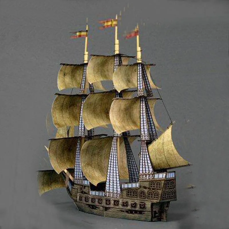 

DIY Paper Craft Pirate Ship Ghost Ship 3D paper model boat origami handmade paper model Toy Ship Funs Gifts