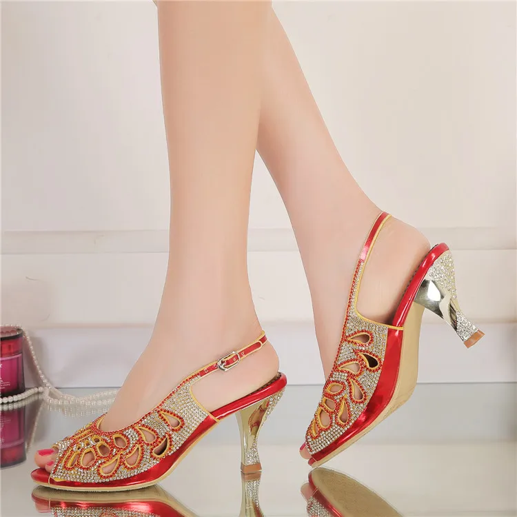 G-sparrow 2018 New Summer Diamond Roman Peep Toe Crystal Stiletto High Heel Shoes Women Rhinestone Wedges Sandals22