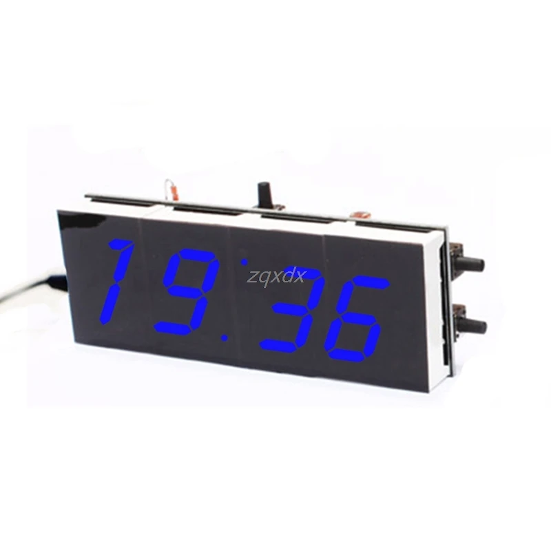 

DIY 4-Digit Digital Clock Electronic LED Kit Large Display Case Light Control 1X Black DropShip