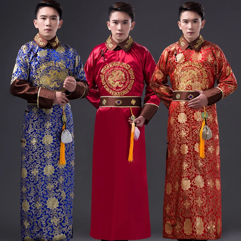

2016 Rushed Promotion Polyester Men Disfraces Dance Costumes Hmong Clothes Chinese Qing Dynasty King Costume Cosplay Clothes