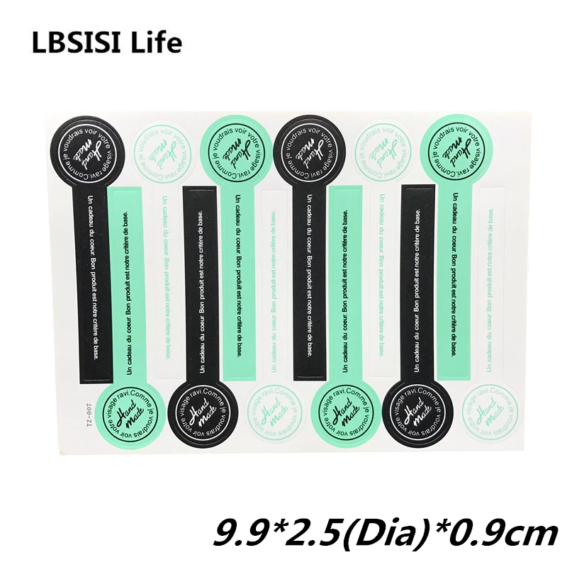 

600pcs Hand Made Push And Pull Tags Labels Gift Packing Bag Stickers Home Cake Decoration Wedding Self Adhesive Paper Sticker