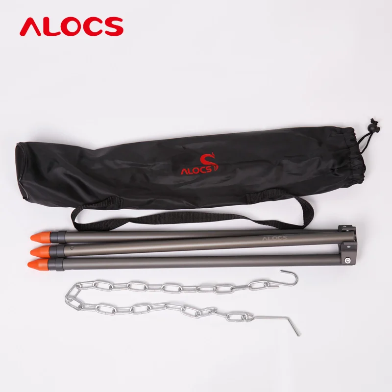 Aluminio duro y acero barbecue brandise portátil de montaje del trípode al aire libre camping picnic partido fuego suministros utilizados Barbacoas Herramientas cf-rt06