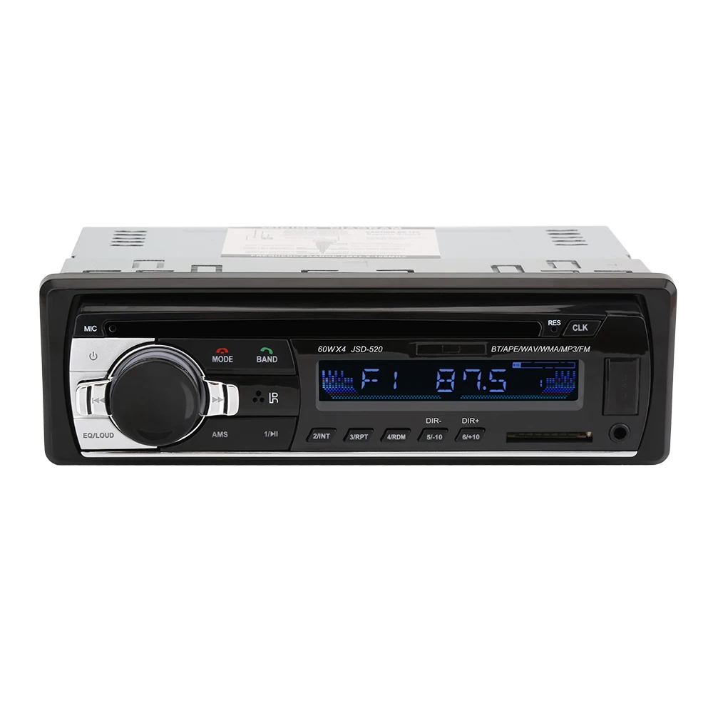 Car radio bluetooth jsd - 520 In-Dash 1 DIN 12V autoradio tuner Audio Stereo FM MP3 Players USB/SD MMC USB charger
