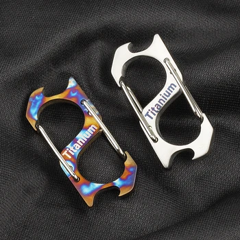 

Titanium Alloy Buckles Outdoor EDC Tool Keychain Pocket Lightweight Titanium Buckle S Shape