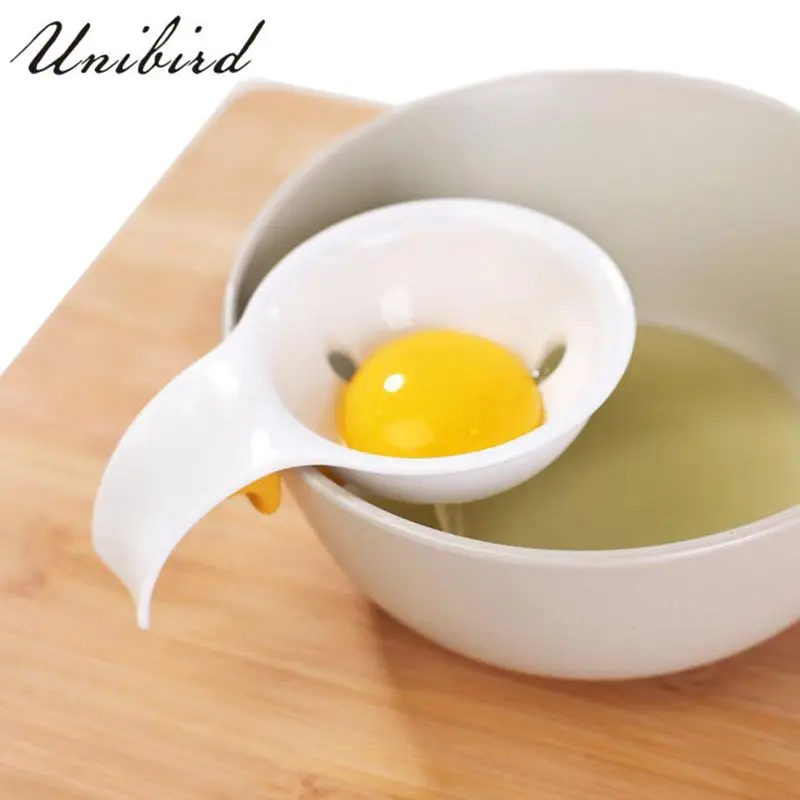 Unibird 1 шт. пластиковый Яичный желток Белый сепаратор с силиконовым держателем яичный разделитель легкие инструменты для яиц аксессуары для кухни