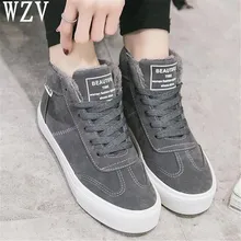 2018 Mulheres casuais botas de camurça outono inverno quente de pelúcia sapatos de pele mulher feminina feminino lace-up tornozelo botas mulheres botas mujer