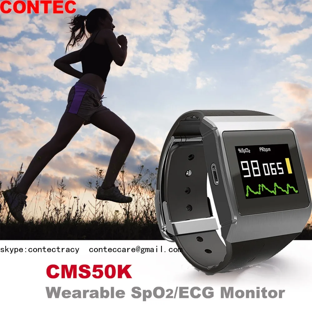 Носимый на запястье цифровой монитор Spo2 CMS50K ЭКГ шагомер калории сон Новинка |