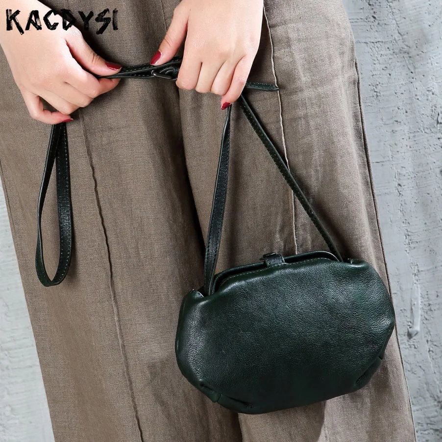 

2019 Design Handmade Genuine Cow Leather Small Ladies Cross Shoulder Bag Retro Creative Fashion Messenger Bag Mini Bag For Women