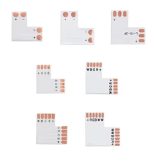 5 шт. L T X форма RGB RGBWW Светодиодная лента Угловой коннектор; pcb; плата 8 мм 10 мм 12 мм 2pin 3Pin 4pin 5pin 6Pin одноцветная RGB RGBW