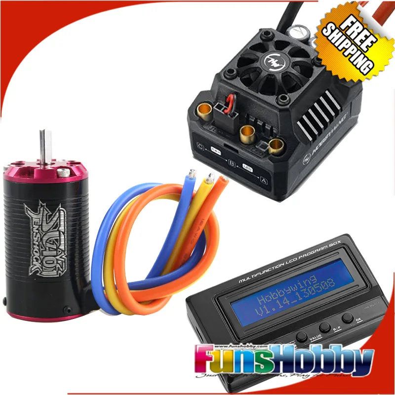 1/10 мотор ESC Combo Tenshock SC401V2 + Hobbywing EzRun MAX10 120A SCT водонепроницаемый бесщеточный ЖК